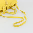 SAINT LAURENT Baby Cabas Hand Bag Leather 2way Yellow Gold Auth hk3783-8