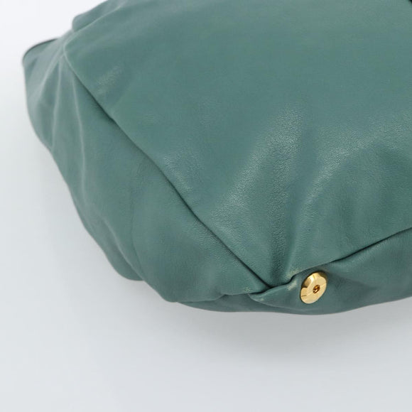 Chloe Hand Bag Leather Green Gold Auth hk3784