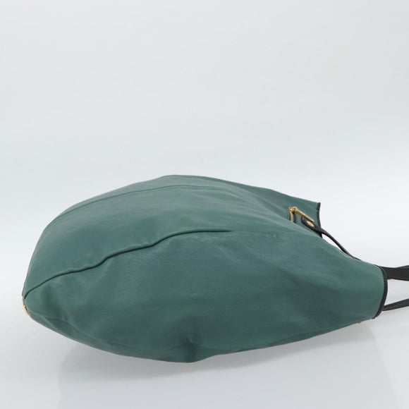 Chloe Hand Bag Leather Green Gold Auth hk3784