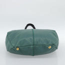 Chloe Hand Bag Leather Green Gold Auth hk3784-5