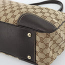 GUCCI GG Canvas Web Sherry Line Tote Bag Beige Gold 163805 Auth hk3785-9