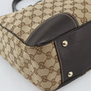 GUCCI GG Canvas Web Sherry Line Tote Bag Beige Gold 163805 Auth hk3785-14