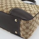 GUCCI GG Canvas Web Sherry Line Tote Bag Beige Gold 163805 Auth hk3785-15
