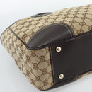 GUCCI GG Canvas Web Sherry Line Tote Bag Beige Gold 163805 Auth hk3785-16