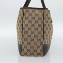 GUCCI GG Canvas Web Sherry Line Tote Bag Beige Gold 163805 Auth hk3785-3