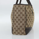 GUCCI GG Canvas Web Sherry Line Tote Bag Beige Gold 163805 Auth hk3785-4