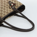 GUCCI GG Canvas Web Sherry Line Tote Bag Beige Gold 163805 Auth hk3785-7