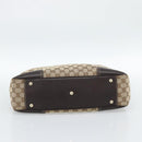 GUCCI GG Canvas Web Sherry Line Tote Bag Beige Gold 163805 Auth hk3785-5