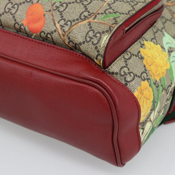 GUCCI GG Supreme Web Sherry Line Tian Rugzak PVC Beige 427042 Auth hk3788