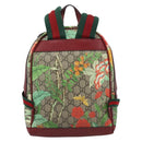 GUCCI GG Supreme Web Sherry Line Tian Backpack PVC Beige 427042 Auth hk3788-2