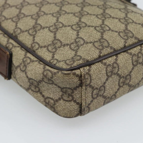 GUCCI GG Supreme Schoudertas PVC Beige Zilver 101680 Auth hk3789