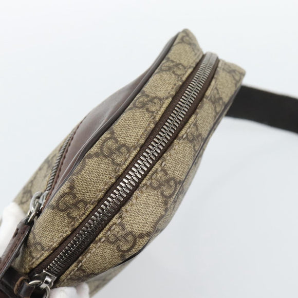 GUCCI GG Supreme Schoudertas PVC Beige Zilver 101680 Auth hk3789