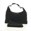 GUCCI GG Canvas Horsebit Shoulder Bag Black Silver 115867 Auth hk3790V-12