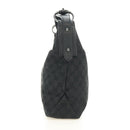 GUCCI GG Canvas Horsebit Shoulder Bag Black Silver 115867 Auth hk3790V-4