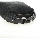 GUCCI GG Canvas Horsebit Shoulder Bag Black Silver 115867 Auth hk3790V-7