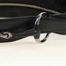 GUCCI GG Canvas Horsebit Shoulder Bag Black Silver 115867 Auth hk3790V-8