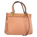 CELINE Hand Bag Leather 2way Orange Gold Auth hk3792-1