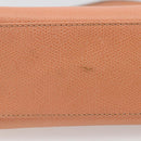 CELINE Hand Bag Leather 2way Orange Gold Auth hk3792-12