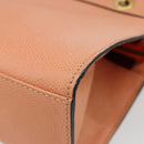 CELINE Hand Bag Leather 2way Orange Gold Auth hk3792-13