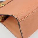CELINE Hand Bag Leather 2way Orange Gold Auth hk3792-14