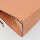 CELINE Hand Bag Leather 2way Orange Gold Auth hk3792-16