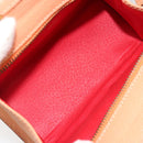 CELINE Hand Bag Leather 2way Orange Gold Auth hk3792-20
