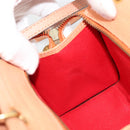 CELINE Hand Bag Leather 2way Orange Gold Auth hk3792-21