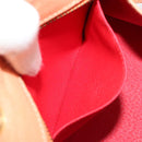 CELINE Hand Bag Leather 2way Orange Gold Auth hk3792-23
