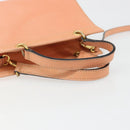 CELINE Hand Bag Leather 2way Orange Gold Auth hk3792-7
