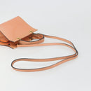 CELINE Hand Bag Leather 2way Orange Gold Auth hk3792-9