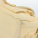 CELINE Hand Bag Leather Ivory Gold Auth hk3795-10
