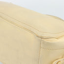 CELINE Hand Bag Leather Ivory Gold Auth hk3795-12