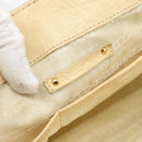 CELINE Hand Bag Leather Ivory Gold Auth hk3795-14