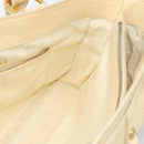 CELINE Hand Bag Leather Ivory Gold Auth hk3795-16