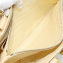 CELINE Hand Bag Leather Ivory Gold Auth hk3795-20