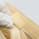 CELINE Hand Bag Leather Ivory Gold Auth hk3795-22