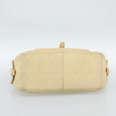 CELINE Hand Bag Leather Ivory Gold Auth hk3795-9
