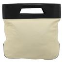 LOEWE Hand Bag Canvas Leather Beige Gold Auth hk3797-13