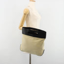 LOEWE Hand Bag Canvas Leather Beige Gold Auth hk3797-21