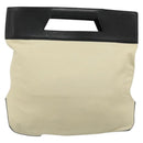 LOEWE Hand Bag Canvas Leather Beige Gold Auth hk3797-2