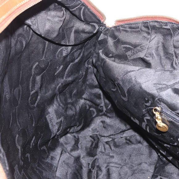 Salvatore Ferragamo Animal Pattern Hand Bag Canvas Multicolor Gold Auth hk3798