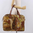 Salvatore Ferragamo Animal Pattern Hand Bag Canvas Multicolor Gold Auth hk3798-23