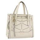 Salvatore Ferragamo Hand Bag Leather White Gold Auth hk3799-1