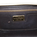 Salvatore Ferragamo Hand Bag Leather White Gold Auth hk3799-18