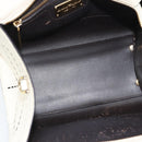 Salvatore Ferragamo Hand Bag Leather White Gold Auth hk3799-11
