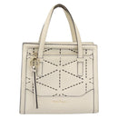 Salvatore Ferragamo Hand Bag Leather White Gold Auth hk3799-13