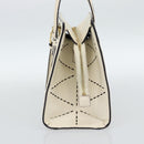 Salvatore Ferragamo Hand Bag Leather White Gold Auth hk3799-4
