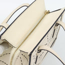 Salvatore Ferragamo Hand Bag Leather White Gold Auth hk3799-6