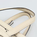Salvatore Ferragamo Hand Bag Leather White Gold Auth hk3799-8