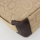 Salvatore Ferragamo Shoulder Bag Canvas Beige Gold Auth hk3800-11